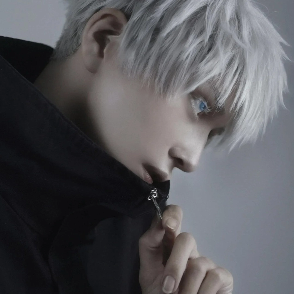 cosplay gojo satoru với mắt bịt 
