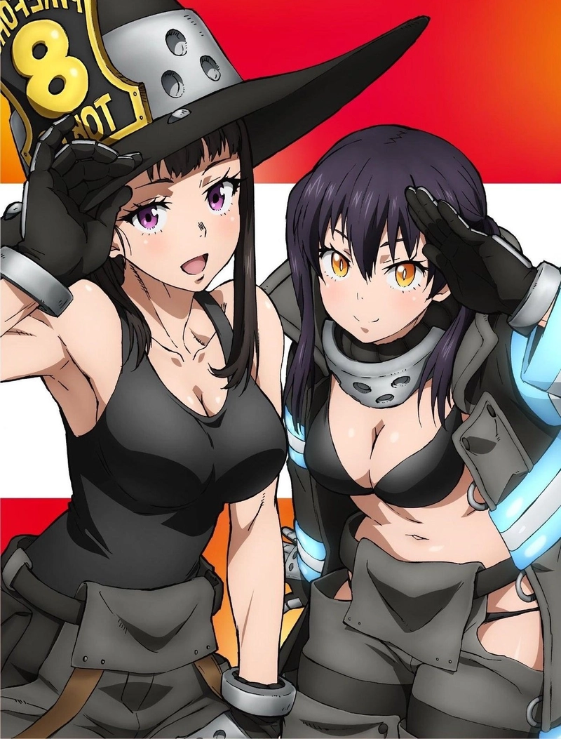 ảnh maki oze với đồng đội fire force 