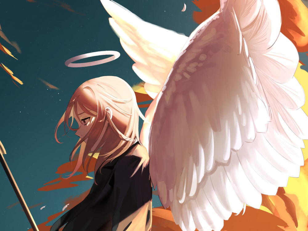 nhân vật angel devil dáng ngồi