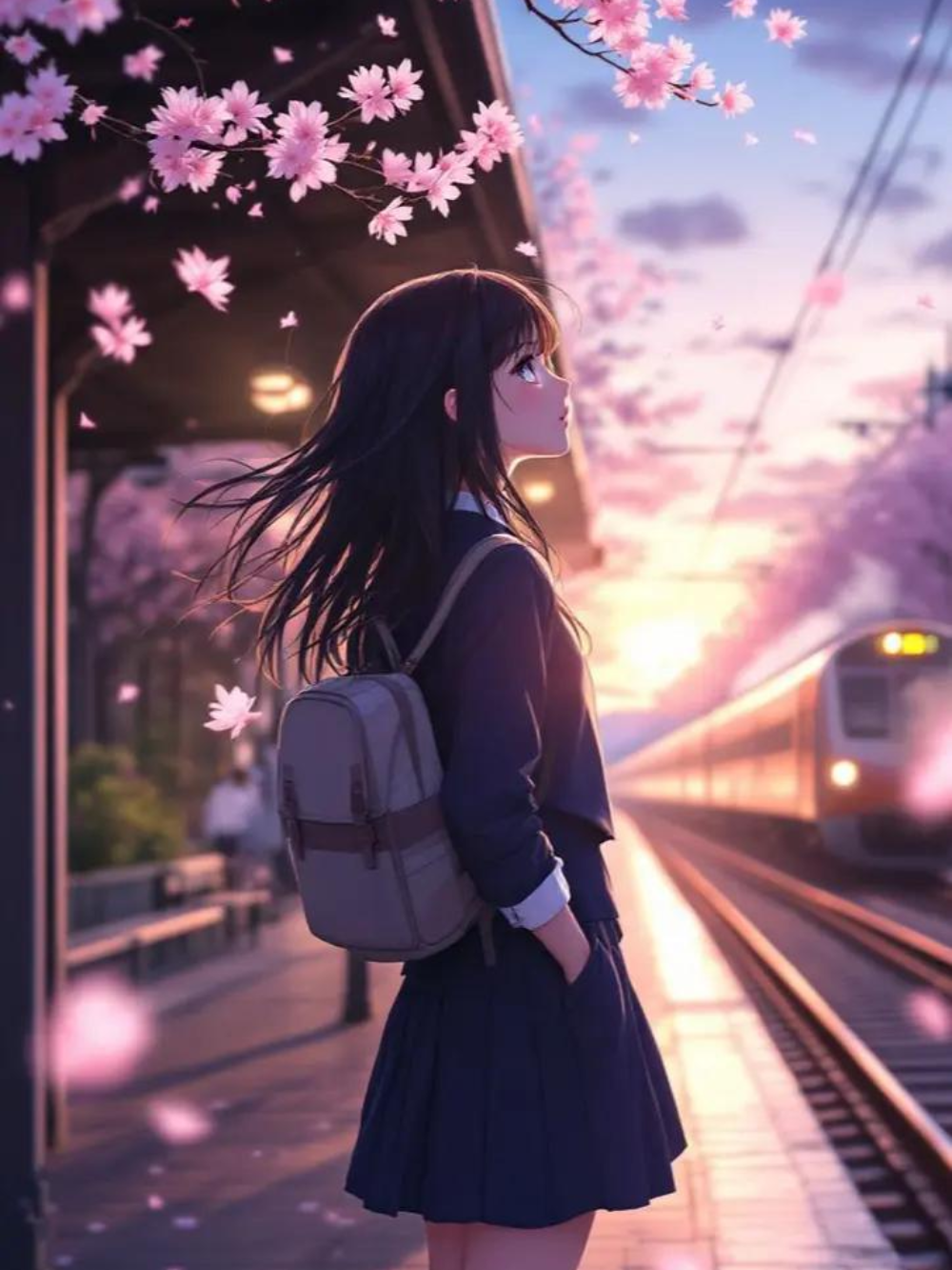 ảnh gái anime mặc đồng phục dễ thương