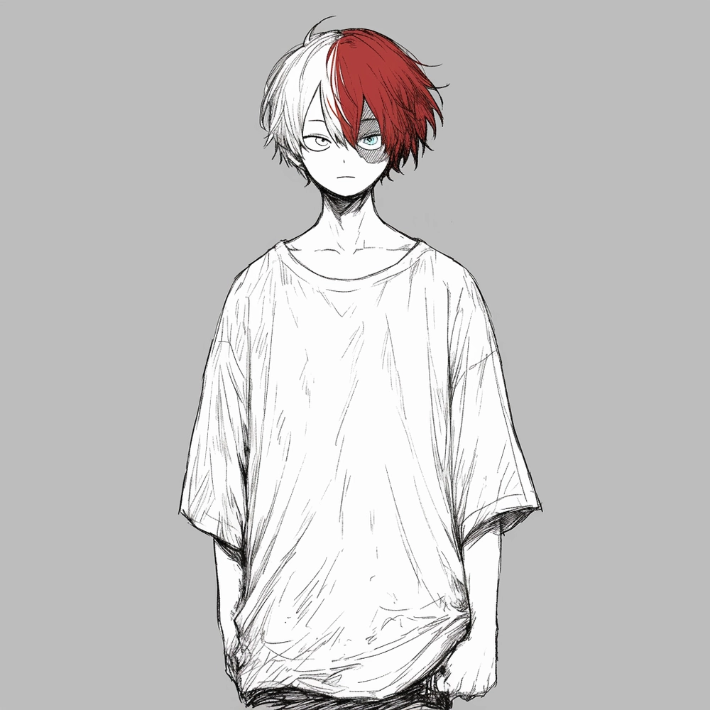 ảnh anime nam buồn, trắng đen