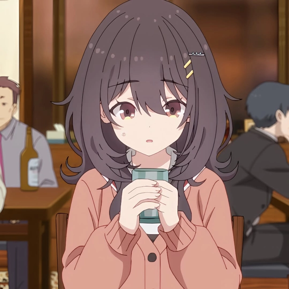 ảnh mako kawai anime dễ thương ngồi ăn