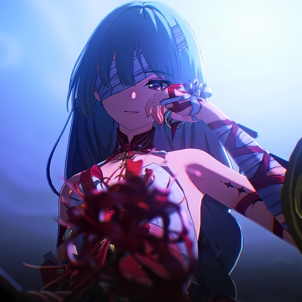 Hình Phrolova Wuwa nền mộng mơ