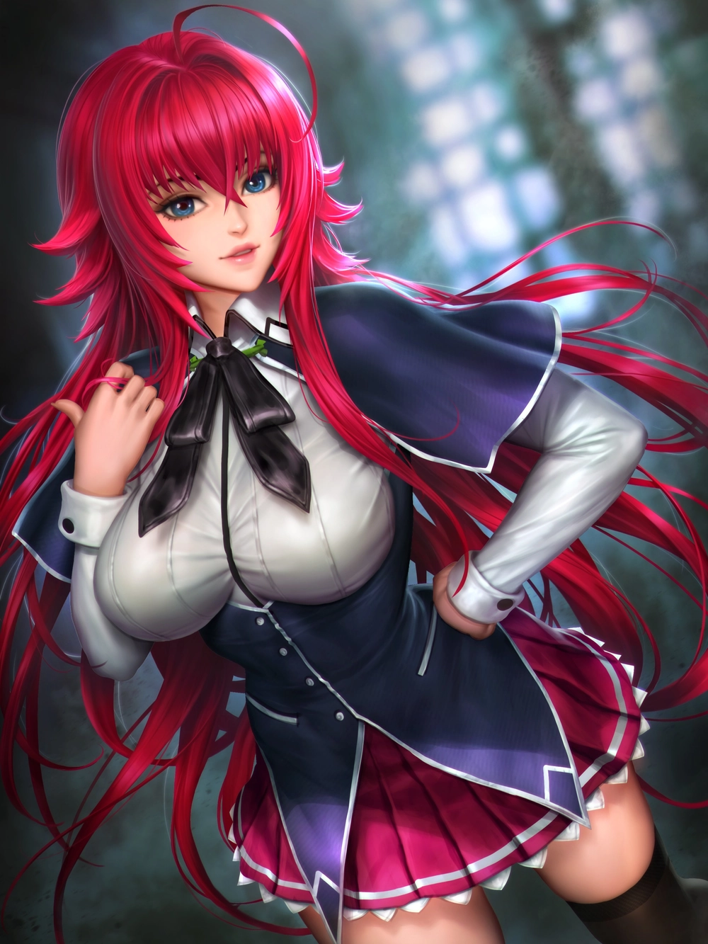 ảnh rias gremory mặc đồng phục trường