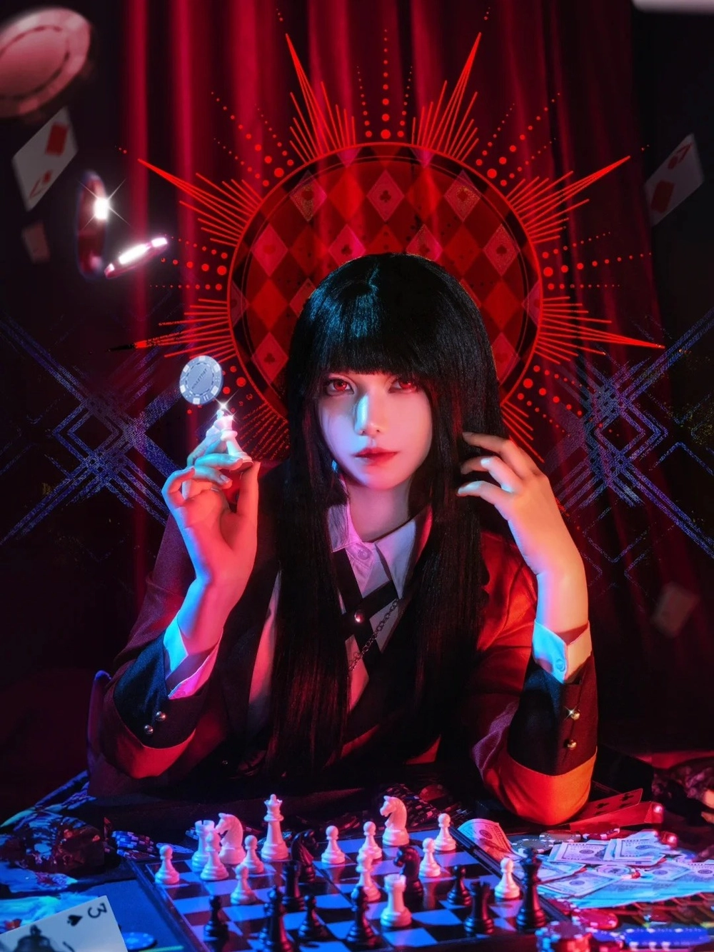 ảnh Yumeko cosplay đang cười tinh nghịch