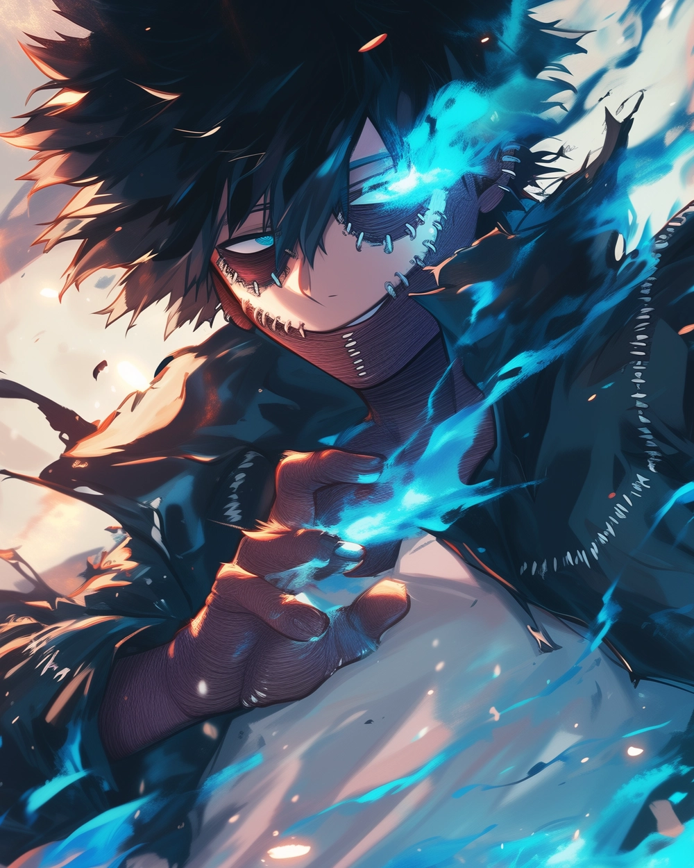 Dabi anime biểu cảm lạnh lùng