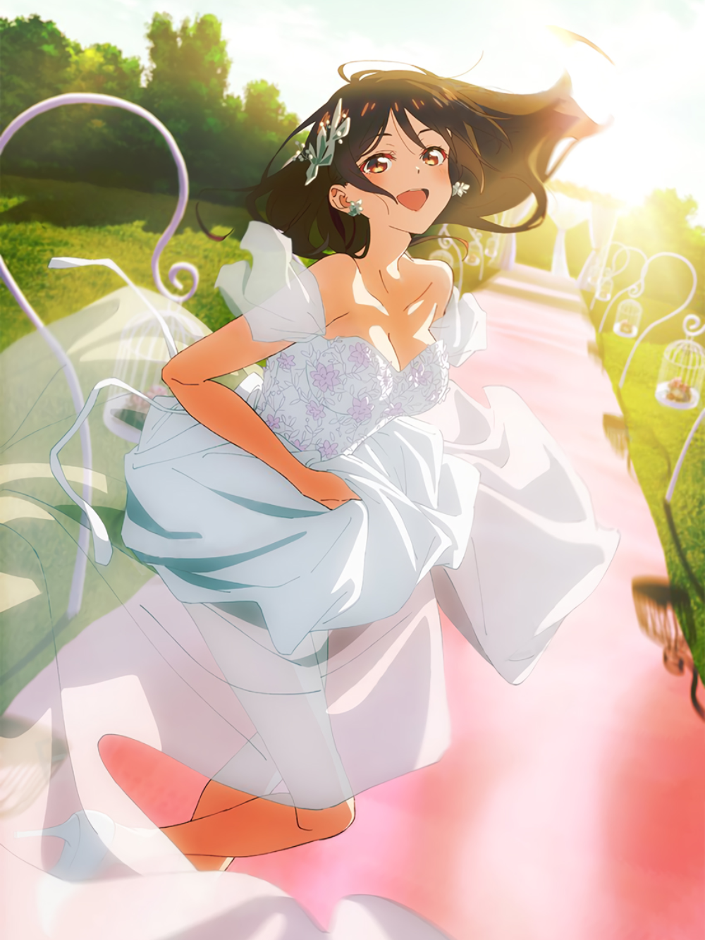 Ichinose Chizuru anime trong cảnh biển