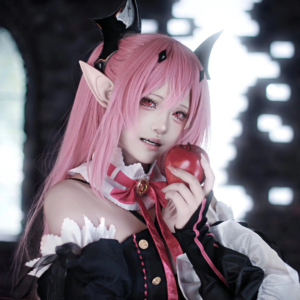 Krul cosplay tóc hồng mềm mại