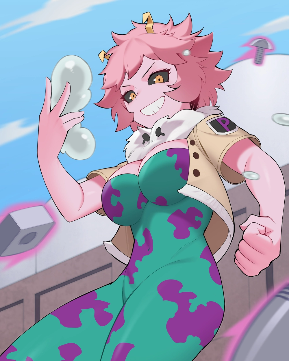 Mina Ashido đang cười