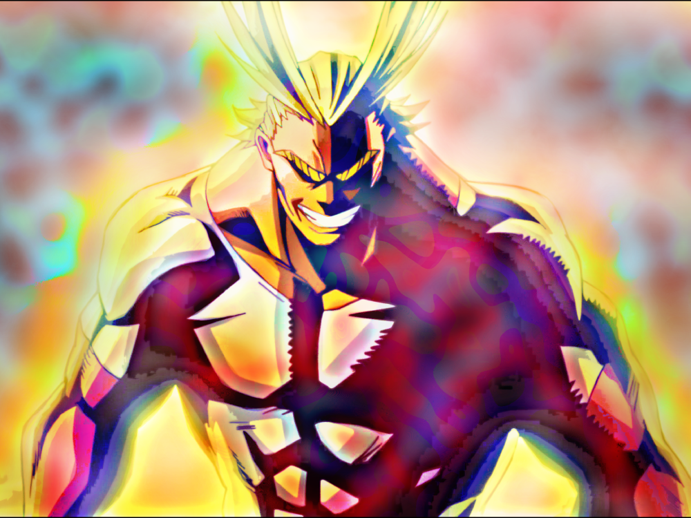 my hero academia all might đang cười
