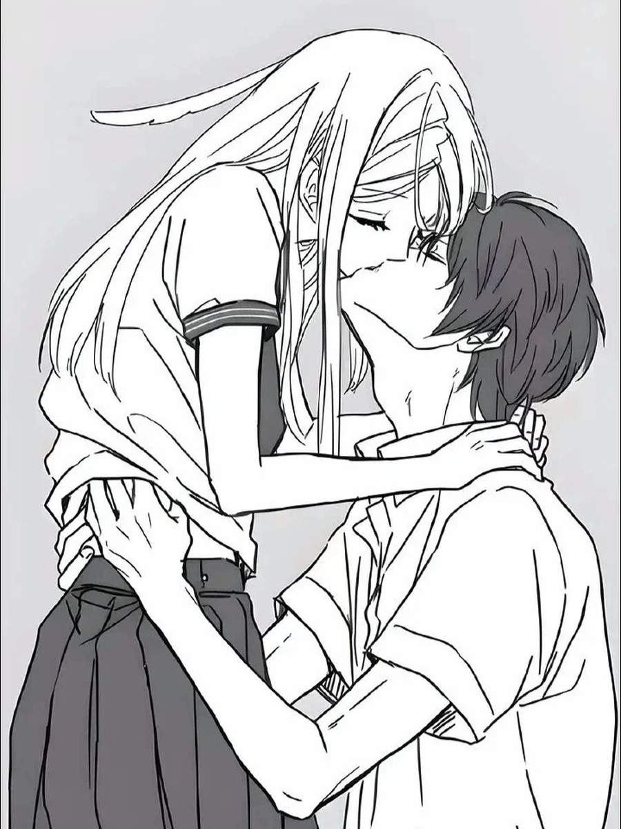 ảnh anime trắng đen dễ thương