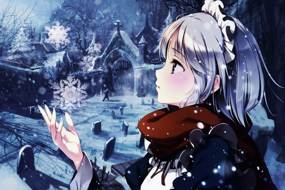 ảnh anime tuyết rơi cổ