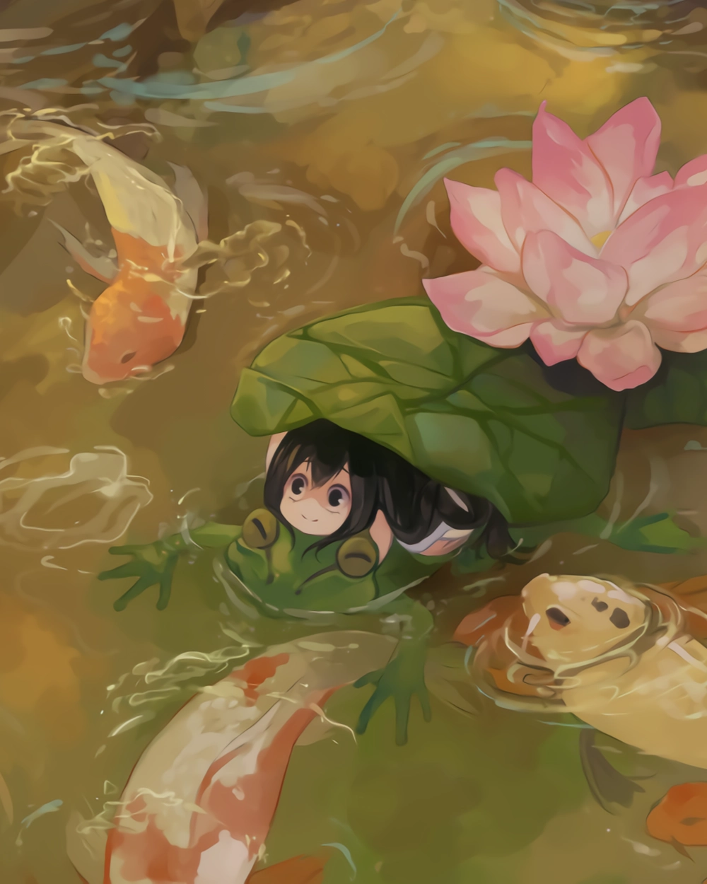 tsuyu asui biểu cảm vui