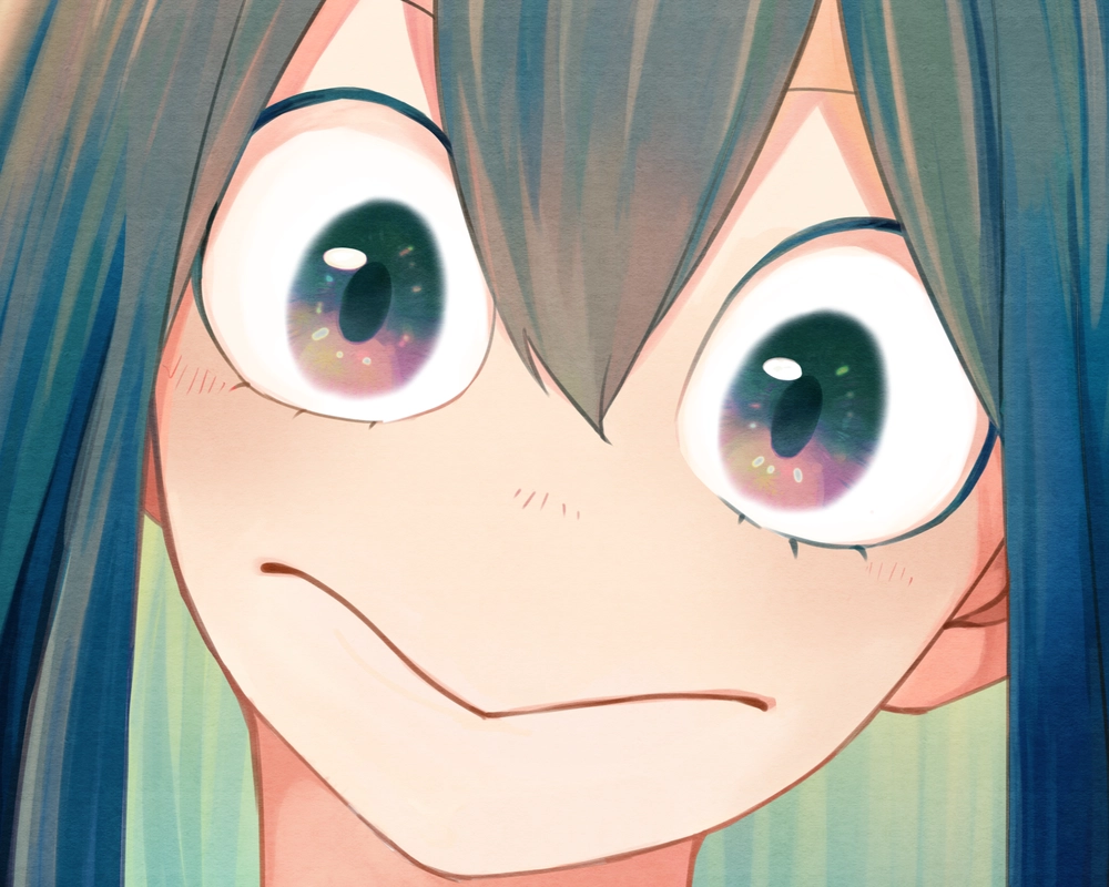 tsuyu asui đang mỉm cười