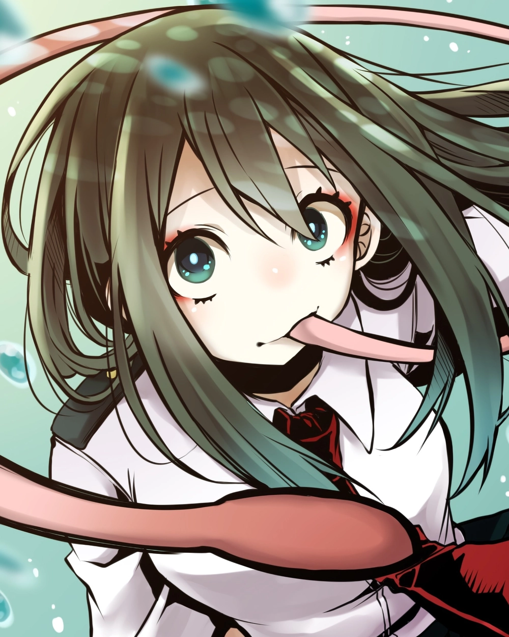 tsuyu asui tóc xanh