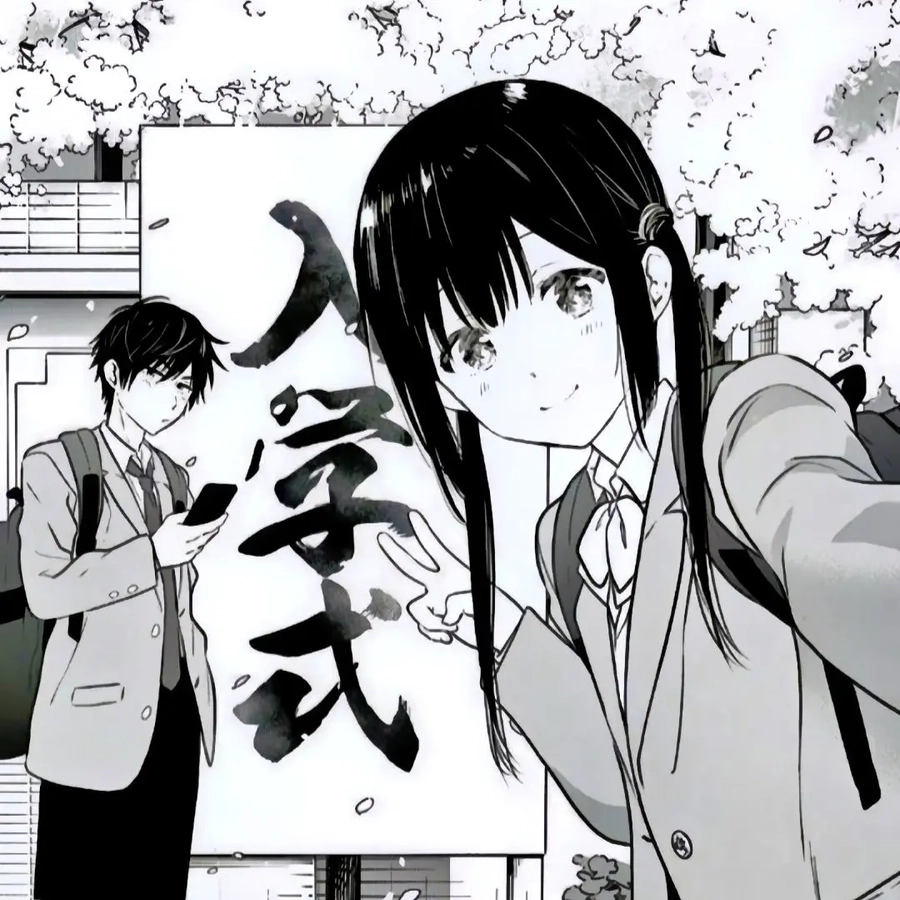 anime đen trắng cặp đôi ôm