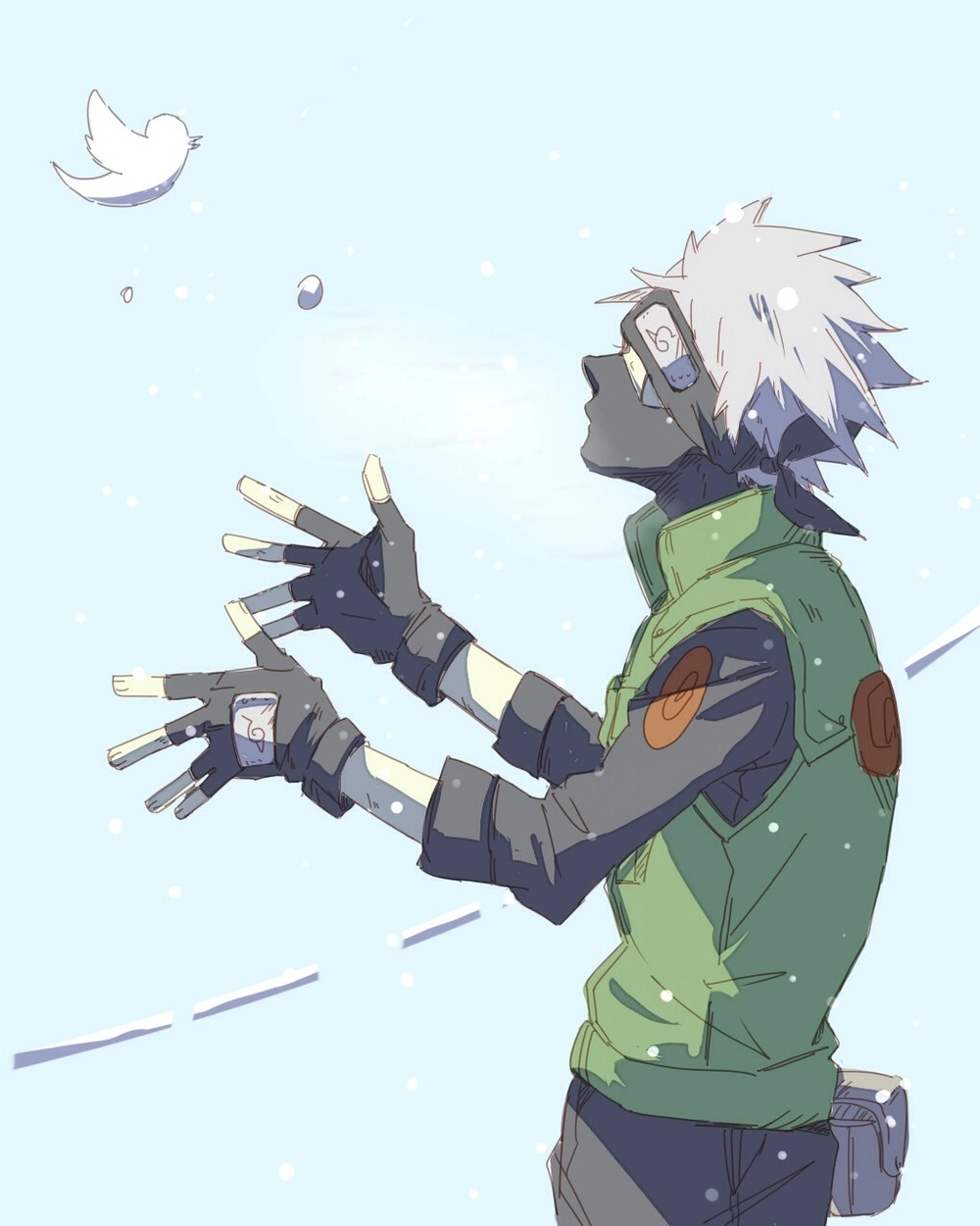 anime tuyết rơi cô gái