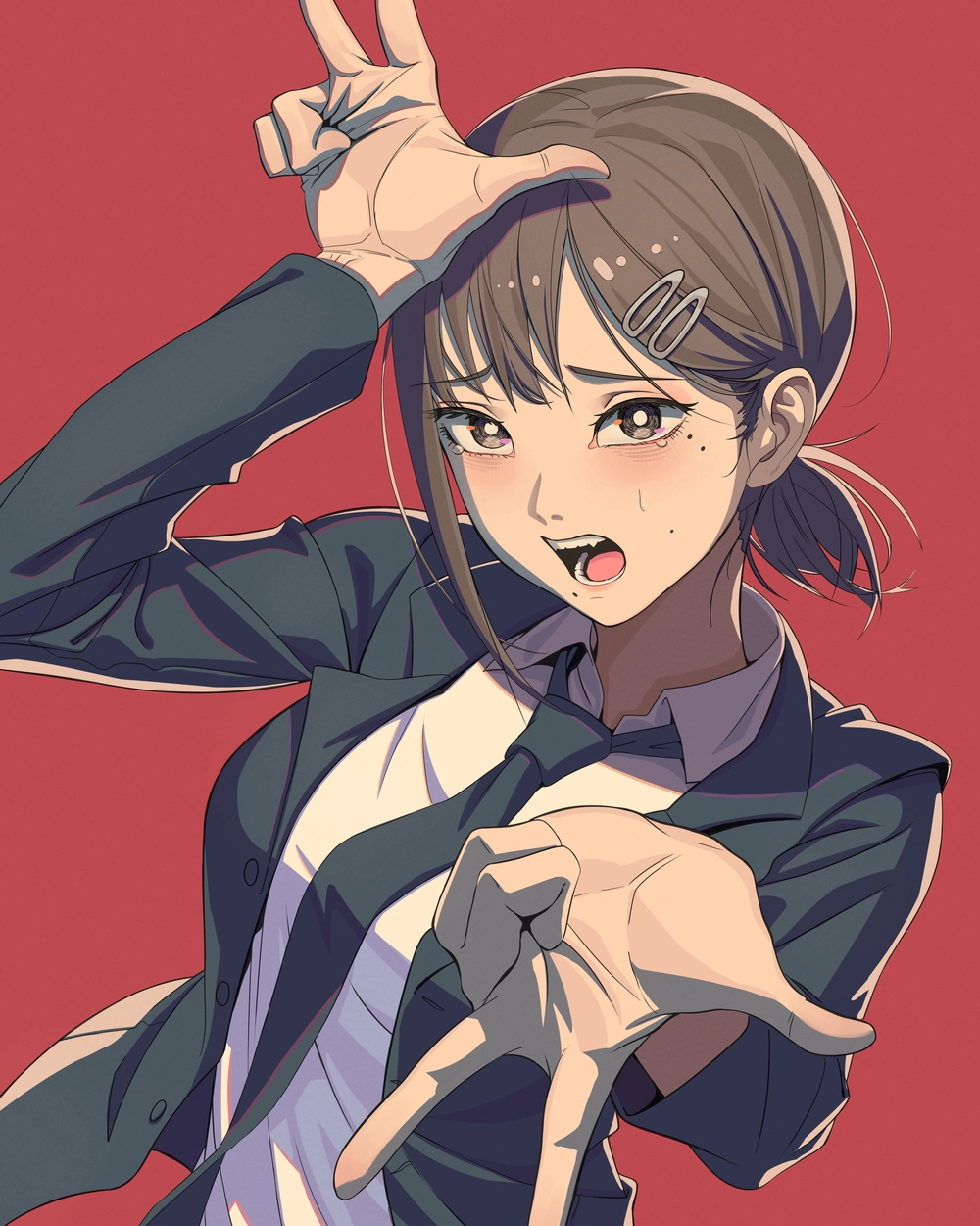 Hình chainsaw man higashiyama kobeni cảm xúc