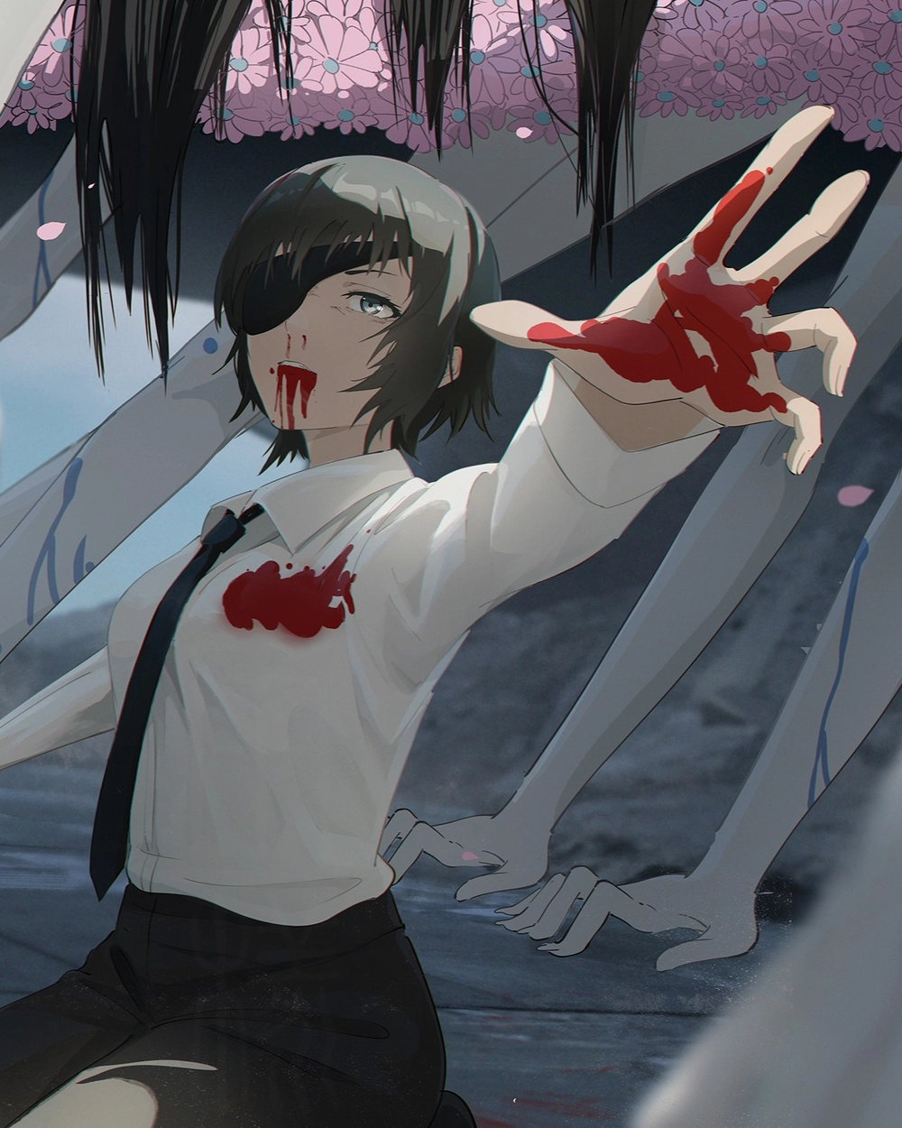 ảnh chainsaw man himeno buồn