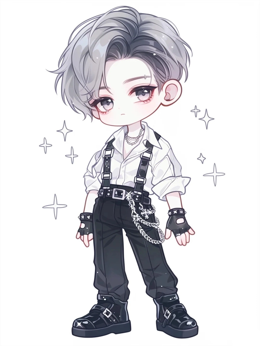 hình ảnh anime chibi cute nam ngồi