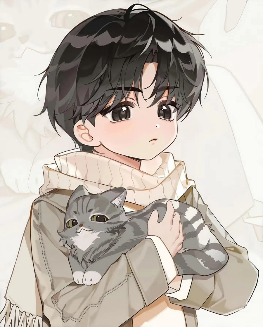 hình anime nam chibi biểu cảm vui