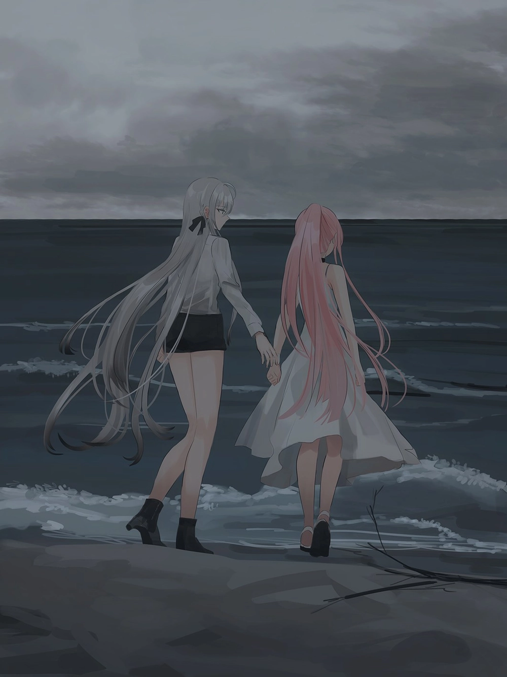 hình anime nắm tay nhẹ nhàng