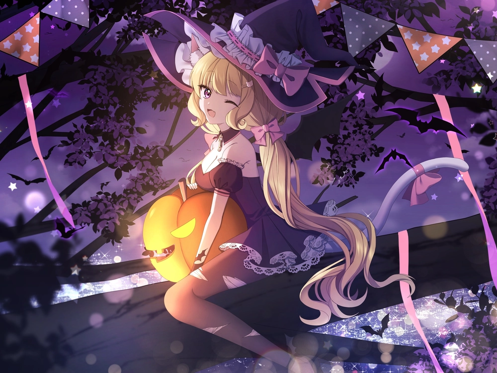 hình nền halloween anime nữ