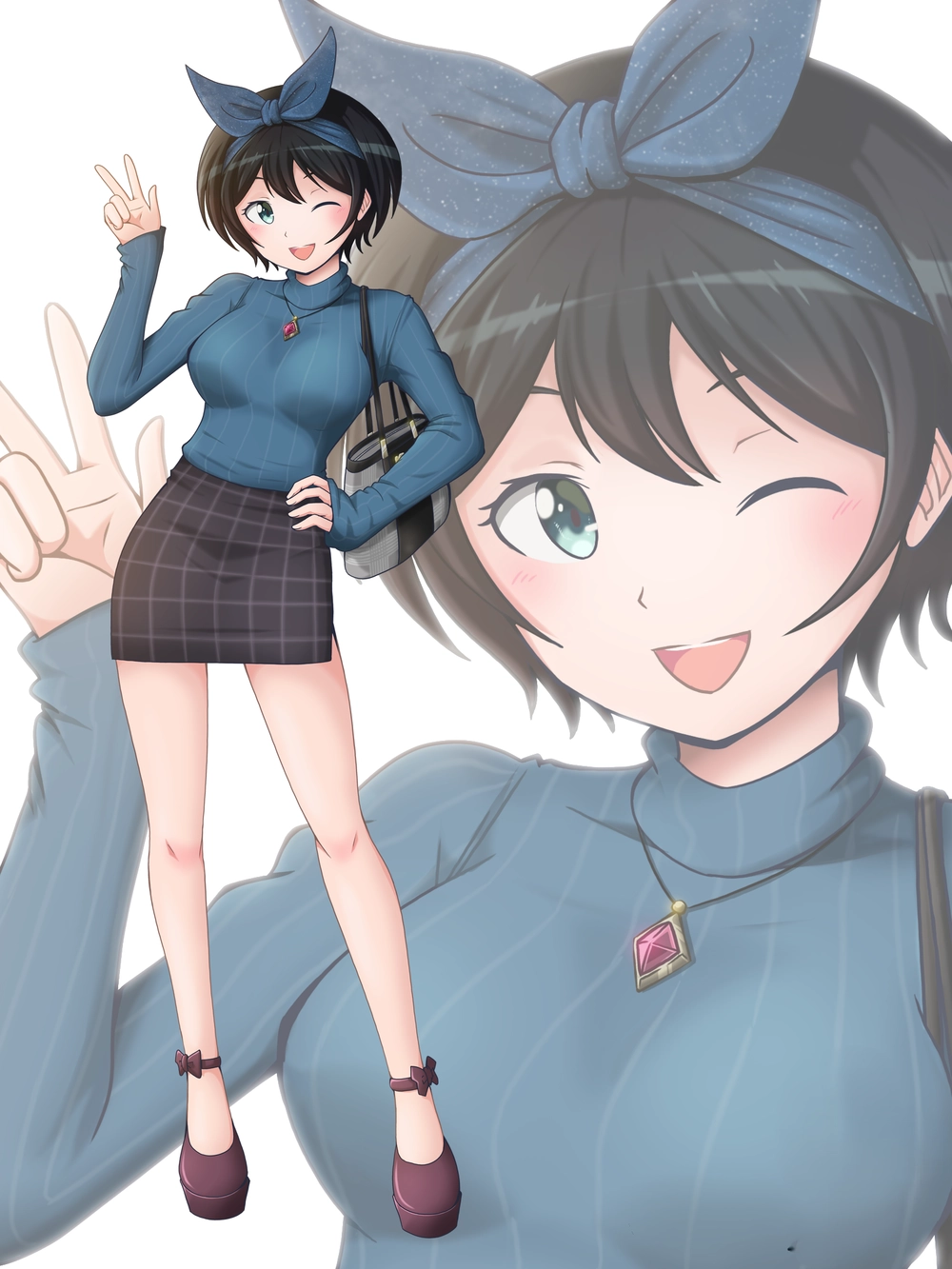 ruka sarashina nhìn sang bên