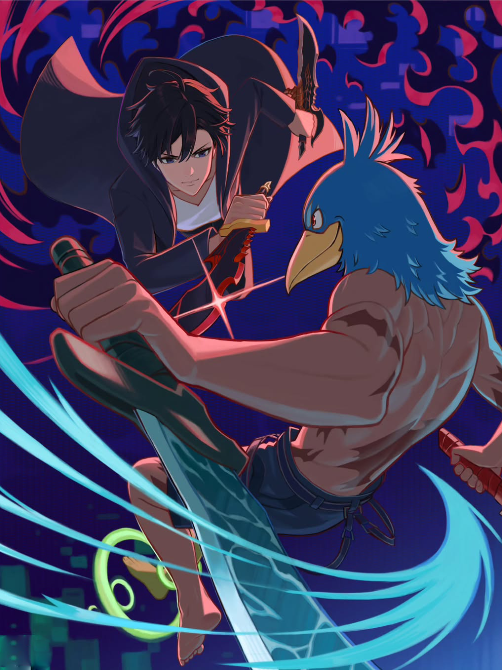 sunraku anime tạo dáng