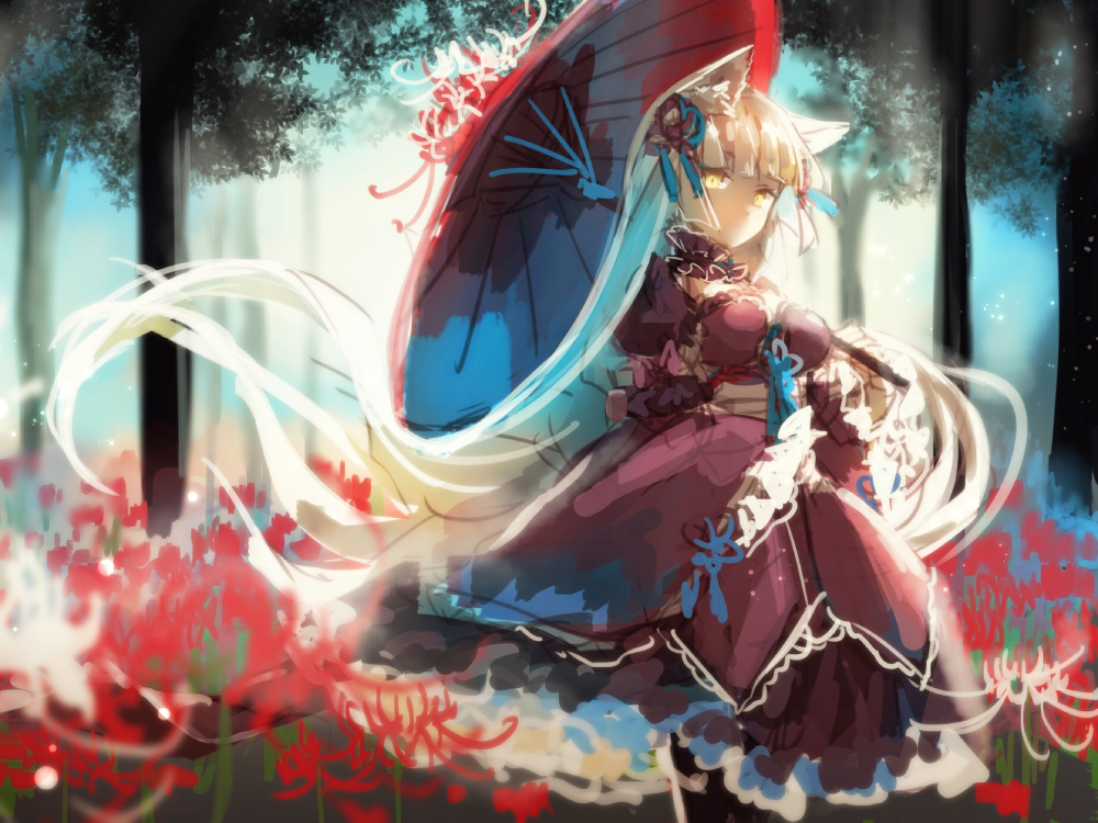 Ảnh anime phong cảnh hoa bỉ ngạn đỏ