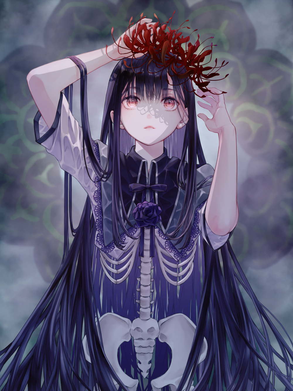 Cảnh anime hoa bỉ ngạn đẹp huyền ảo