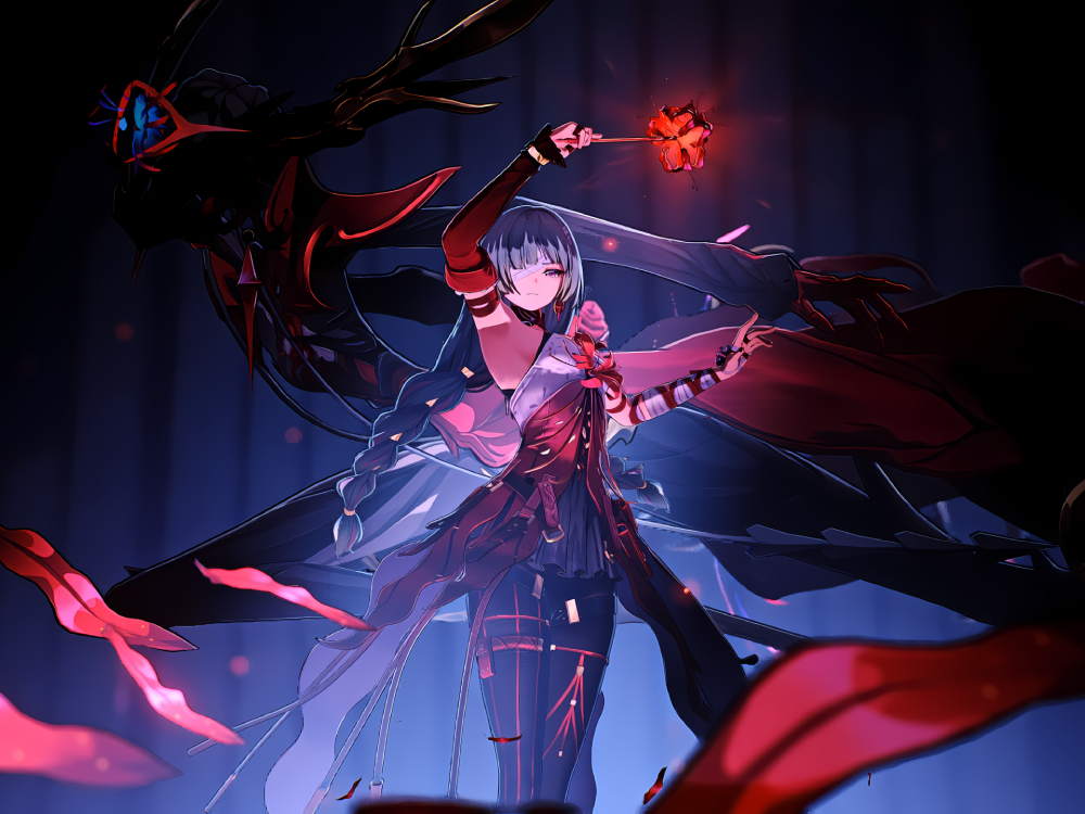 Cảnh anime huyền bí với hoa bỉ ngạn