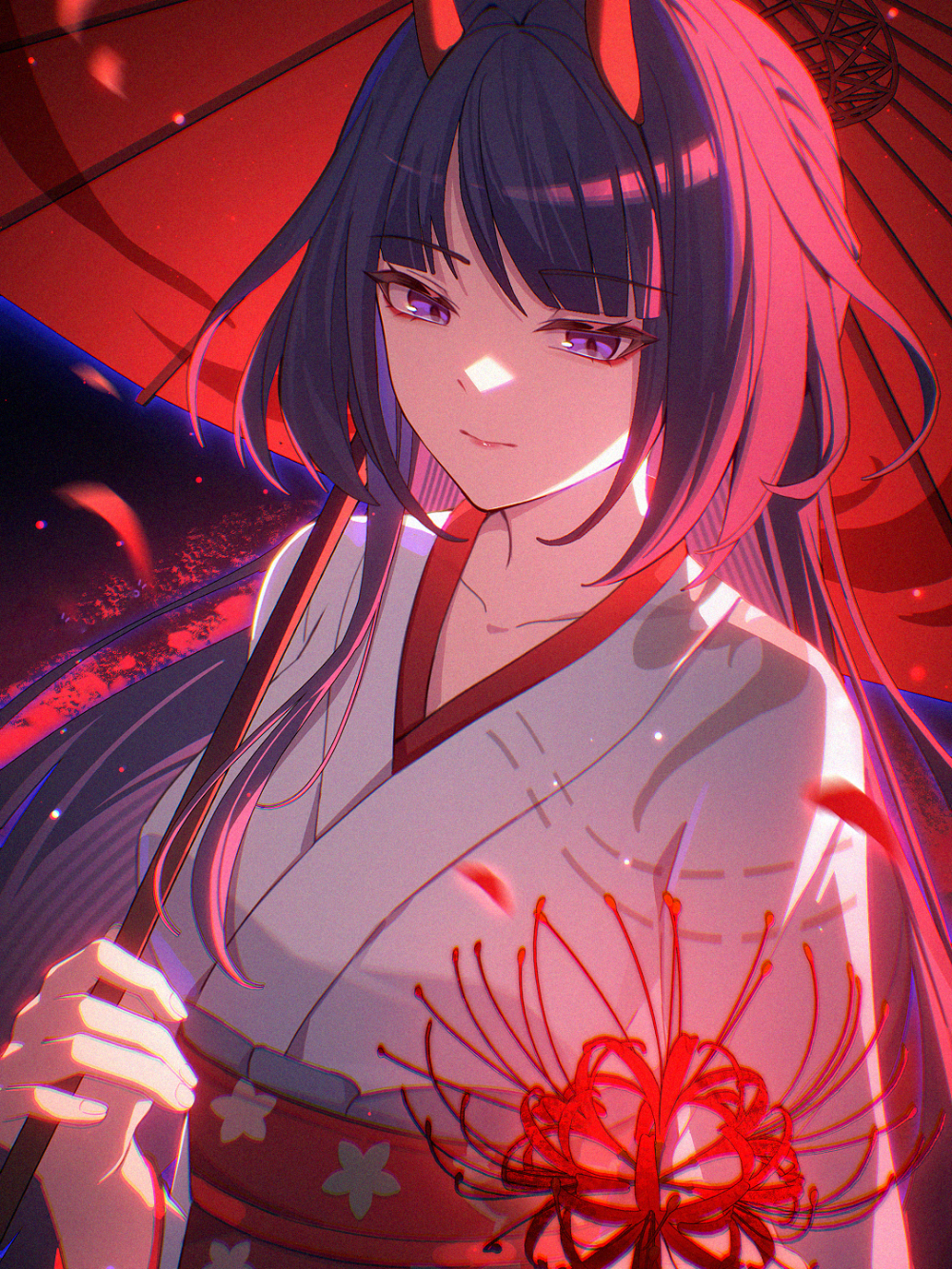 Chàng trai anime bên vườn hoa bỉ ngạn