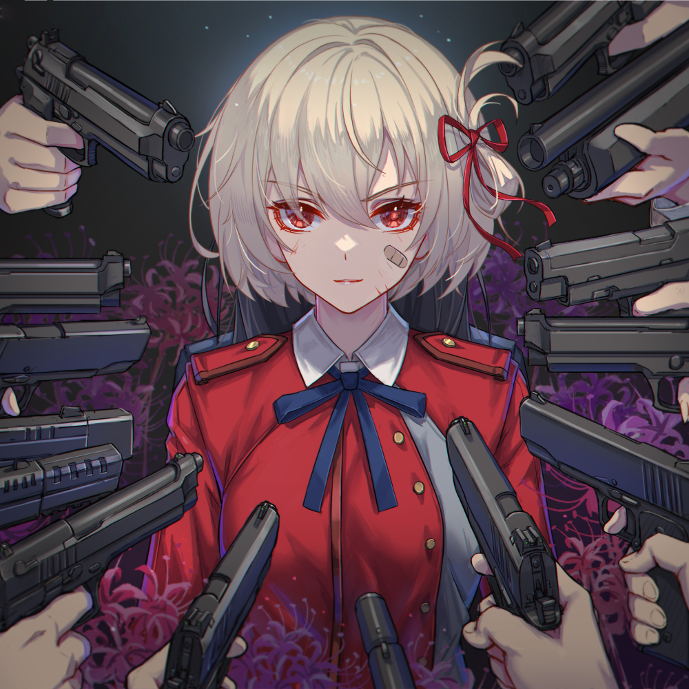 Cô gái anime đứng giữa hoa bỉ ngạn