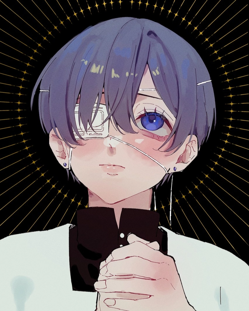 ảnh Ciel Black Butler cười nhẹ