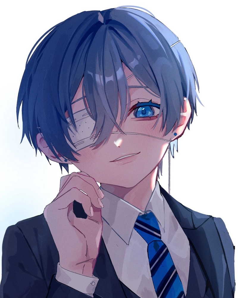 ảnh Ciel Phantomhive trong bộ đồ đen