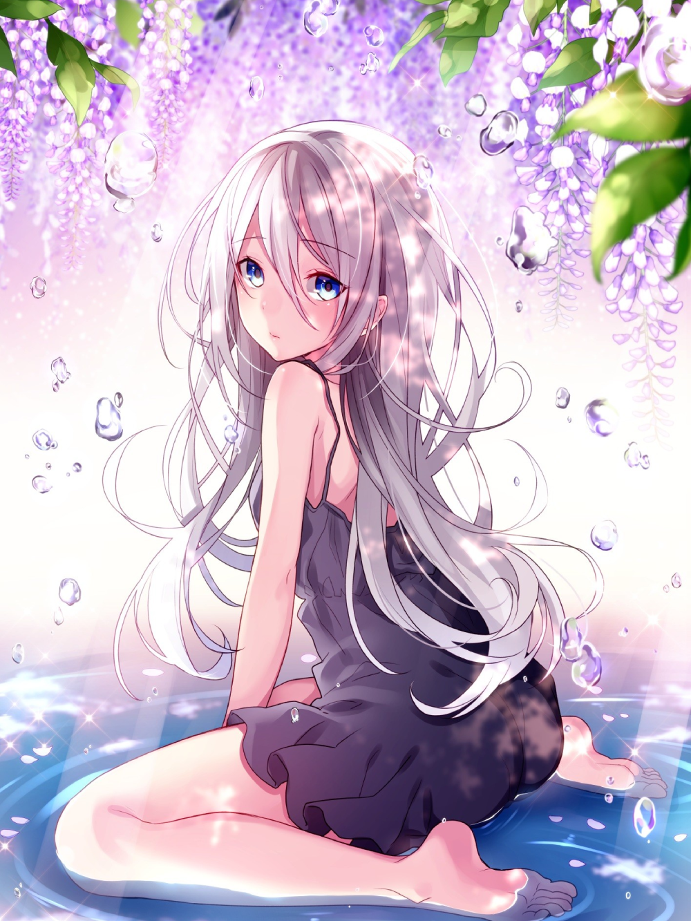 ảnh hoa tử đằng rủ dài