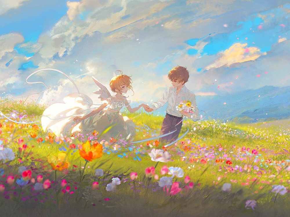 anime cánh đồng hoa trắng