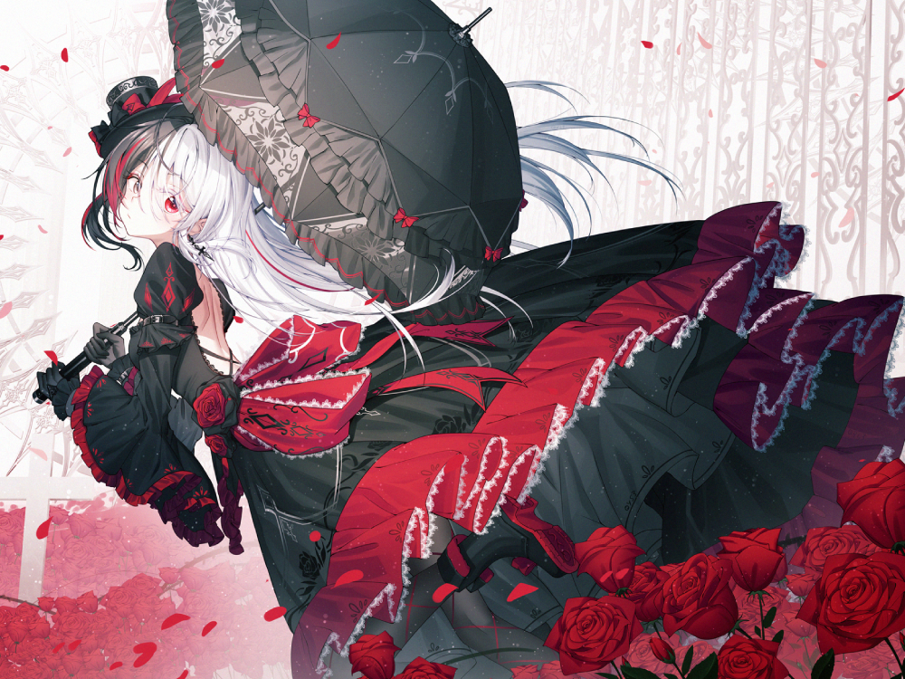 anime hoa hồng đỏ rực