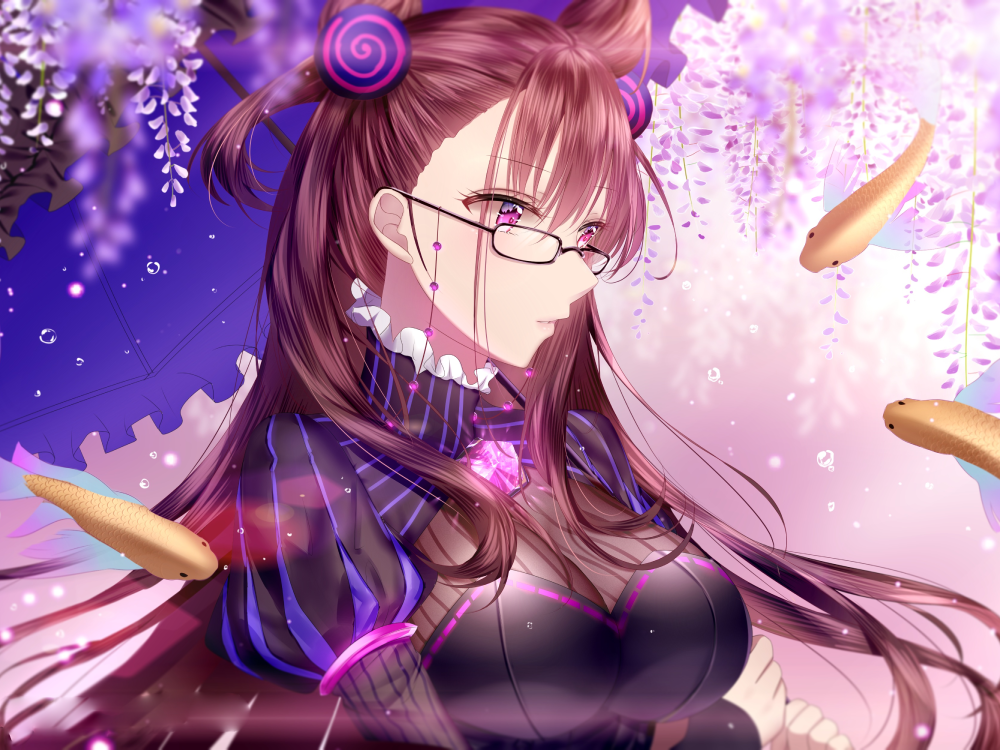 anime hoa tử đằng nền trời