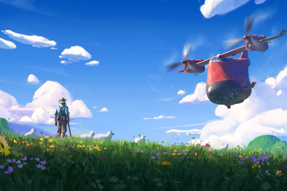 cánh đồng hoa anime đẹp nhất