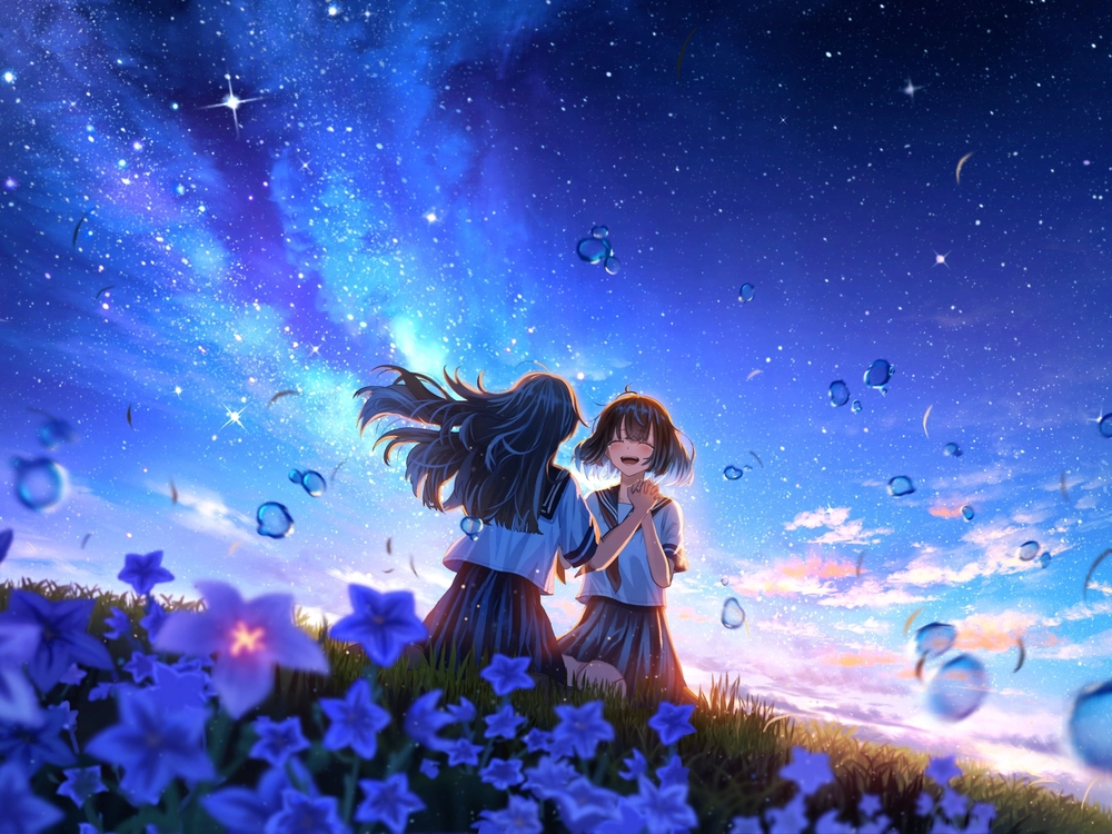 cánh đồng hoa hướng dương anime