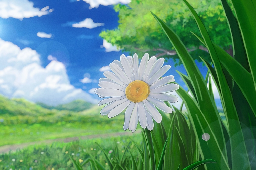 đồng hoa anime trong gió