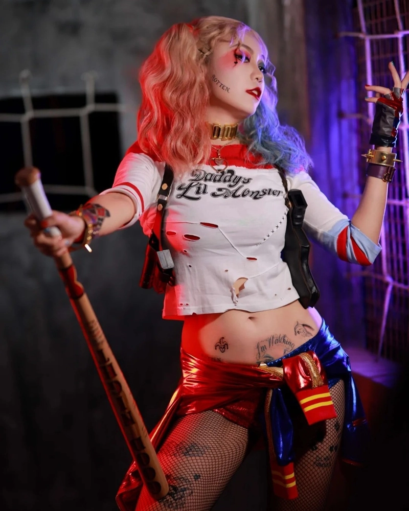 harley quinn cosplay nghệ thuật