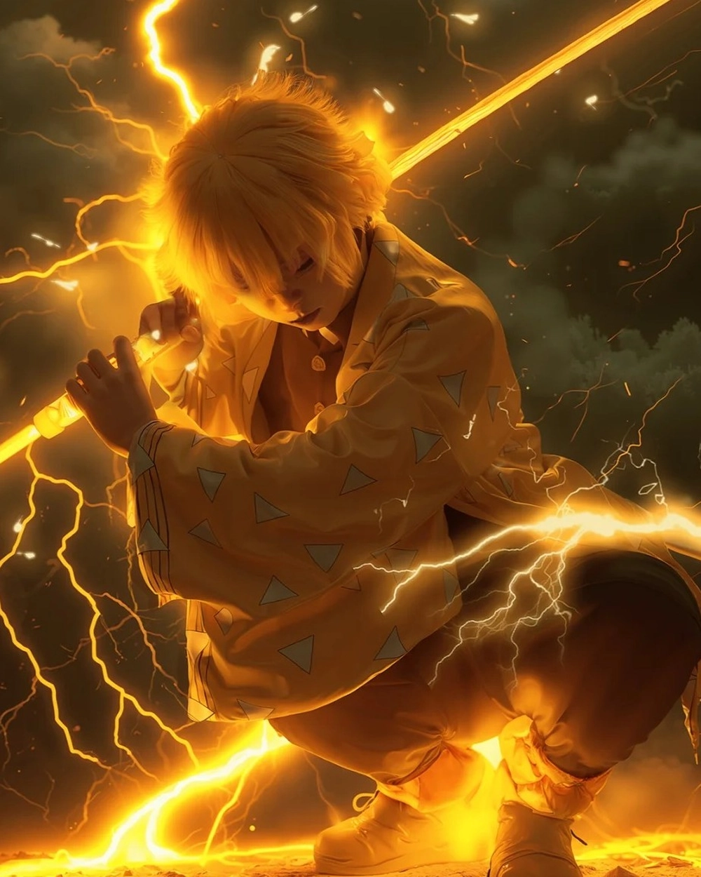 hình cosplay zenitsu chân thực