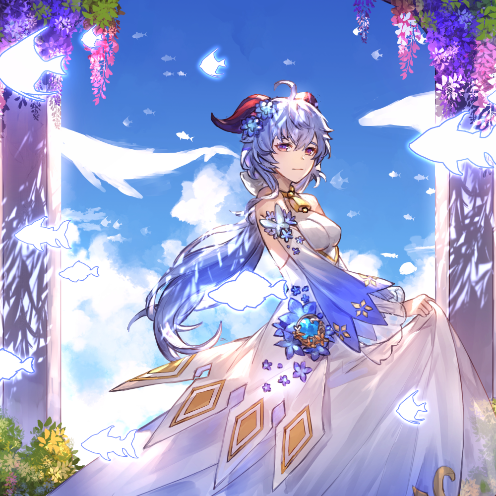 hình hoa tử đằng tím anime