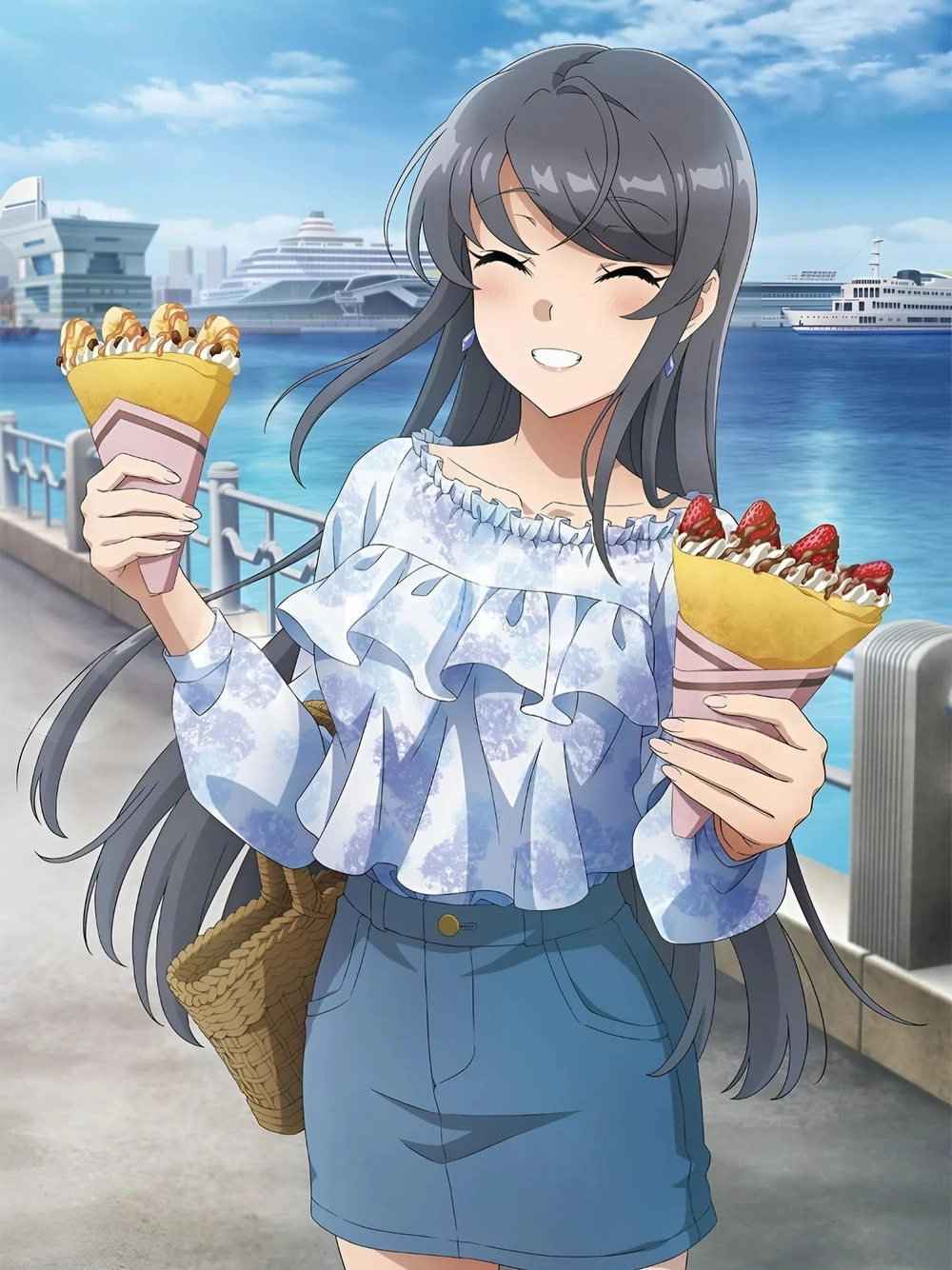 hình sakurajima mai nền đơn giản