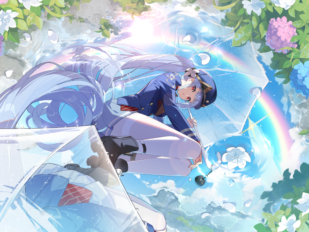 hoa cẩm tú cầu anime nền sáng