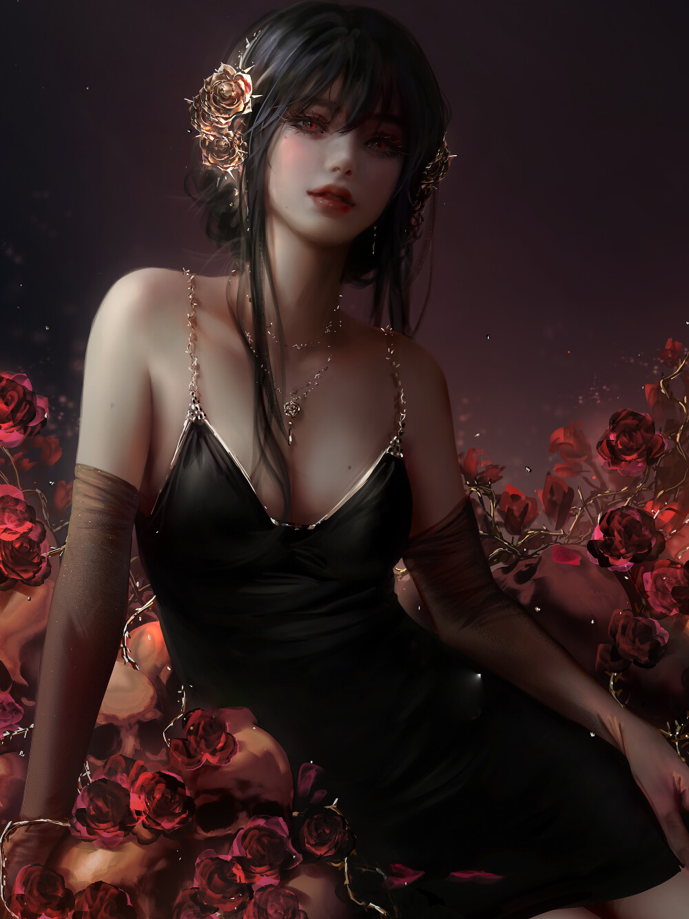 hoa hồng anime chi tiết