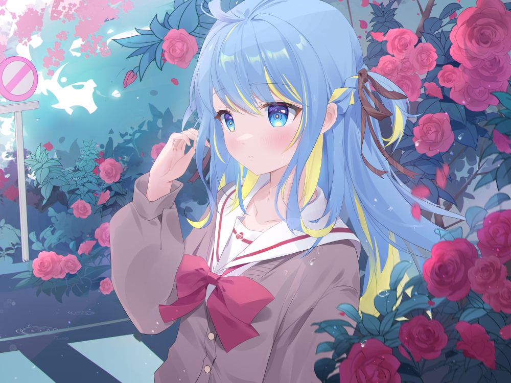 hoa hồng anime tươi sáng